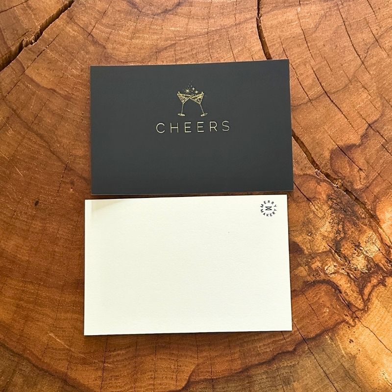 cheers gold foil embossed cards set of 25 notecards modern minimalist aesthetic
