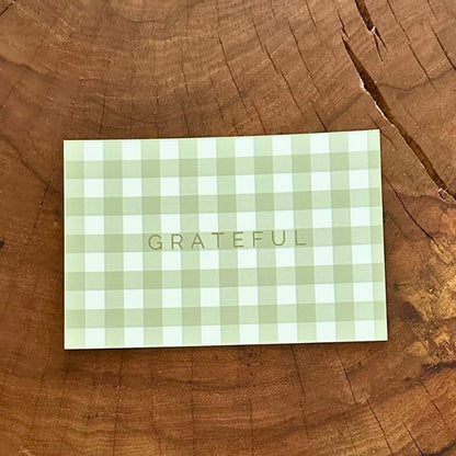 grateful thank you thanksgiving cards in gingham plaid with gold foil embossed set of 25 notecards modern minimalist aesthetic