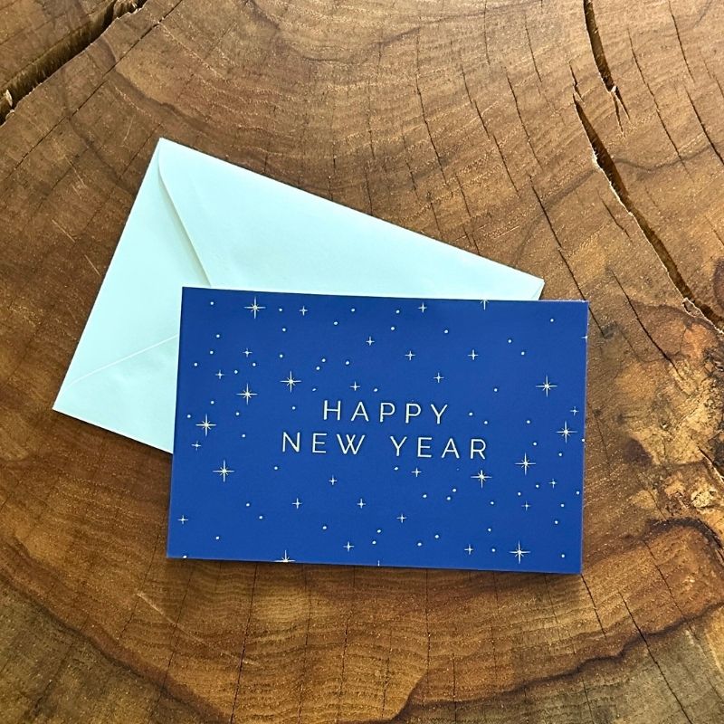 happy new year cards 2024  modern silver foil embossed – merry makery