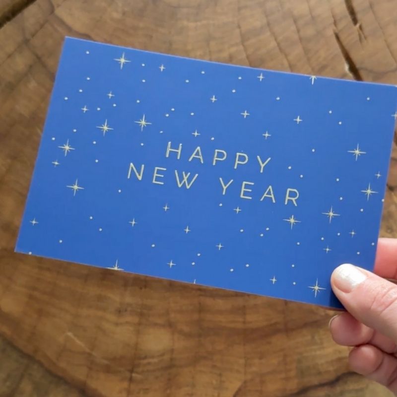 happy new year cards with gold foil embossed set of 25 notecards modern minimalist aesthetic