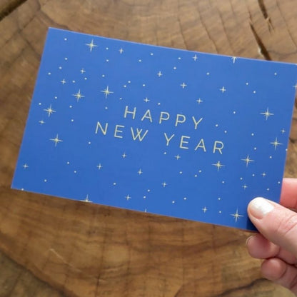 happy new year cards with gold foil embossed set of 25 notecards modern minimalist aesthetic