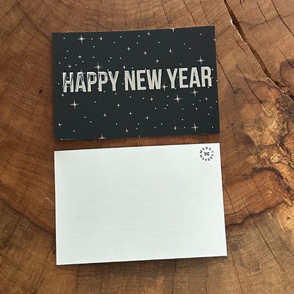 happy new year 2024 bold cards with silver foil embossed set of 25 notecards modern minimalist aesthetic
