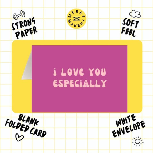 i love you especially unique greeting card | pink retro design | love | friendship