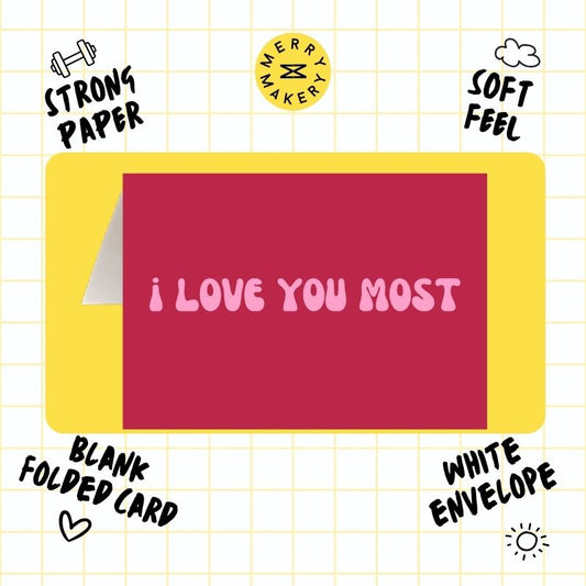 i love you most unique greeting card | cherry red retro design | love | friendship
