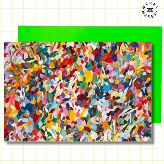 confetti paint dots unique greeting card | blank notecard with bright envelope | any occasion stationery