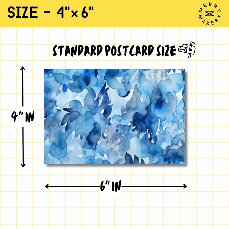 watercolor abstract blue unique greeting card | blank notecard with bright envelope | any occasion stationery