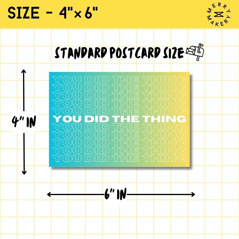 you did the thing unique greeting card | blue yellow gradient repeating design | blank notecard with bright envelope | new home | new job | wedding | congratulations
