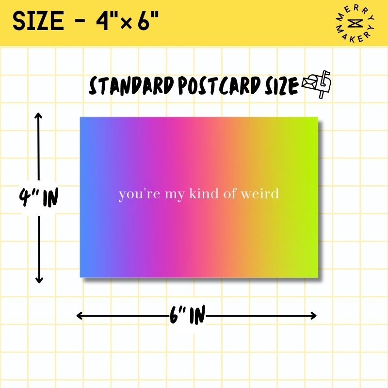 you're my kind of weird unique greeting card | rainbow gradient design | blank notecard with bright envelope | love | appreciation | friendship