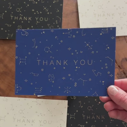 thank you cards set celestial constellation design with gold foil embossed set of 25 notecards modern minimalist aesthetic
