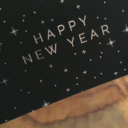 happy new year 2024 cards with silver foil embossed set of 25 notecards modern minimalist aesthetic