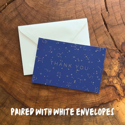 thank you cards set celestial constellation design with gold foil embossed set of 25 notecards modern minimalist aesthetic